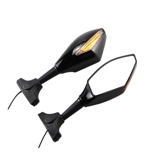 Espejos giratorios para moto con luz LED negra compatibles con CBR 600 y YZF R6