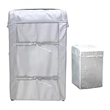 UmiHome カバー 専門 洗濯機カバー 兼用型 4面包 耐用保証 老化防止 屋外 防水 防塵 防湿 紫外線遮断 日焼け止め 光耐久 過熱保護 S M L XL 全自動洗濯機適用 (シルバー 厚手生地）,(S（52*54*88㎝ 4.5～6KG対応）