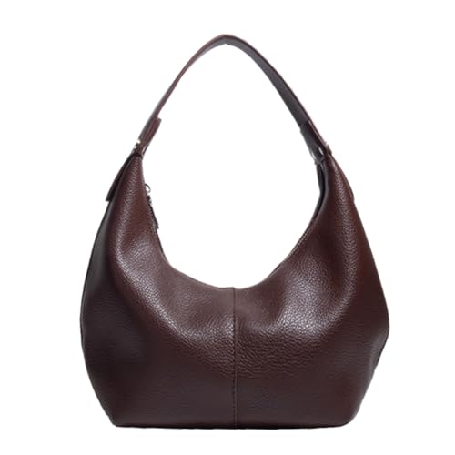 Bolso Hobo Mujer de Cuero Vegano Marrón Oscuro miniatura 1