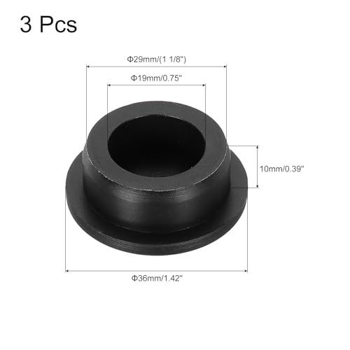 Image of MECCANIXITY 3pcs T-Shaped Silicone Plugs 29mm 1-1 /8 Inch Dia Snap in Plug Hole Seal Cover Round Rubber Stopper for Kitchen Rubber Bulkheads Waterproof Sealing Plugs Black