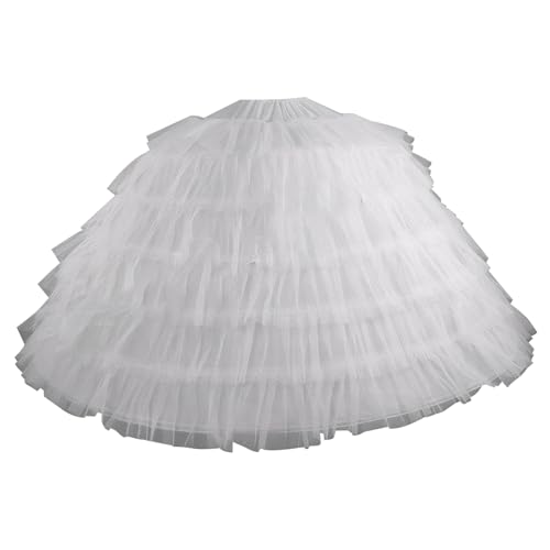Petticoat Skirt 6 Hoops Underskirt Tulle Petticoat 43 Inch Long Petticoats for Women Under Dress Adjustable Bridal Hoop Skirt for Wedding Ball Gown Ceremony Prom Tulle Petticoat3