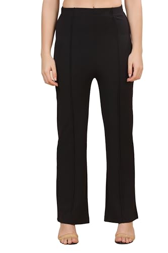 Image of Women's Polycotton Comfort Fit Straight Trousers - Lightweight, Flexible & Skin-Friendly Pants for Work, Travel & Casual Style