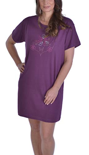 Camisón de manga corta para mujer, con tirantes finos, tallas 36/38 (S) hasta 56/58 (XXXL) Baya Con Impresión 42-44 Cover