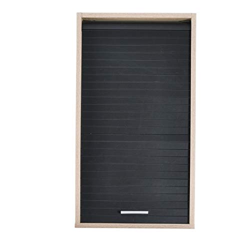 SIMMOB Meuble Cuisine Chêne Rideau Alu Blanc ou Noir 2 Etagères L 40 H 72 P 35 cm - Noir