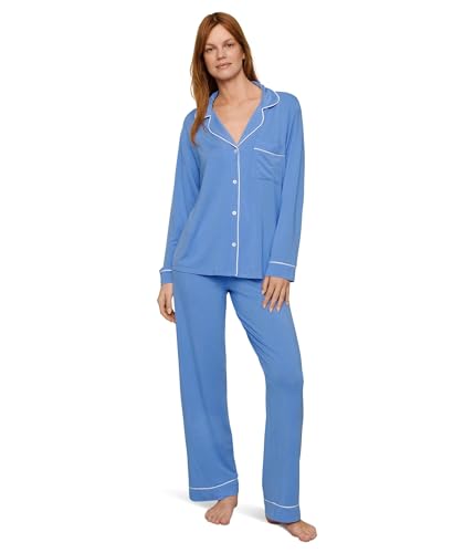 Image of Eberjey Gisele Classic Women's Pajama Set | Long Sleeve Shirt + Long Pants