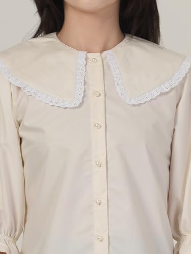 Image of Style Quotient Women Sky Blue Victorian Style Shirt