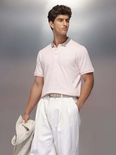 Image of WROGN Men's 100% Cotton Pique Polo T-Shirt | Solid | Slim Fit