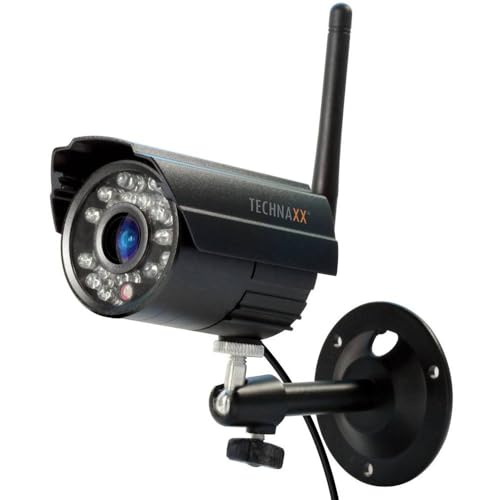 Technaxx Telecamera extra per una facile sicurezza Set telecamera per esterni Trasmissione wireless Plug & Play Monitor LCD da 7 pollici PIR Visione diurna e notturna Microfono integrato TX-28