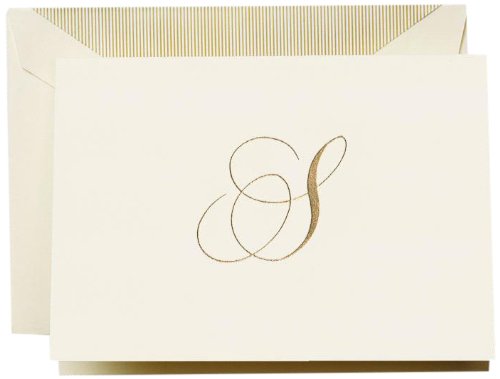 Crane & Co. Hand Engraved Script"S" Initial Note (CF13S1)