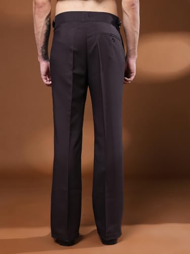 Image of Gurkha Pants for Men | Trouser for Men | Formal Pant | Single Buckle | Bell Bottom Trouser High Waist Pleated Casual Trousers | Flared Bottom Leg Pants for Office Smart Casual Travel Party