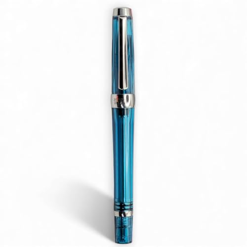 Image of THE VENTI Fountain Pen - Acrylic VAC Filler, Schmidt Nib (Fine),Vaccum Filling Pen, Best Pen Gift Set for Men & Women, Professional, Executive, Office, Nice Pens,Return Gift (F013-Blue)