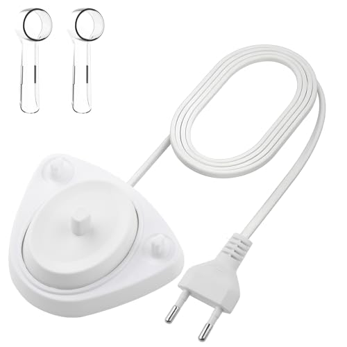 KingYH Cargador Cepillo Electrico Soporte Porta Cepillo de Dientes Eléctrico Avec 2 brosses à dents Capuchon de Protection Station de Charge Portable pour Pro 3000 3500 3900 iO4 iO6 3757 Modèle