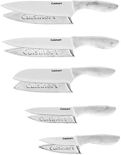 Cuisinart C55-10PWM Advantage Ceramic-Coated Faux Knife Set 10 PC Marble