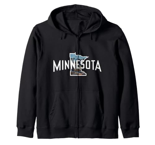 Minnesota State Map Native Minnesotan City Zip Hoodie
