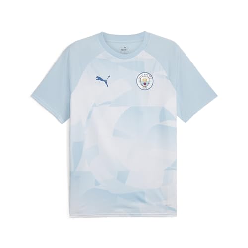 Image of Puma Mens Manchester City Pre Match Short Sleeve Shirt 2023 Blue/Silver XXL