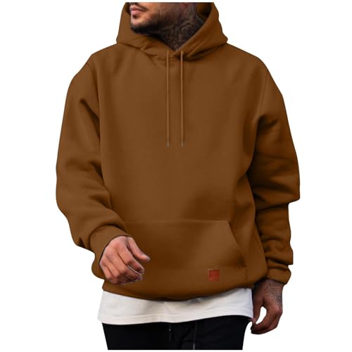 Hoodies for Men Long Sleeve Oversized Hooded Sweatshirt Lightweight Loose Fit Pullover 2025 Fall Winter Clothing