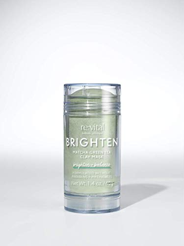 re:vital BRIGHTEN, Matcha Green Tea Clay Mask Facial Stick, Brighten & Balance - 1.4 oz 40 g
