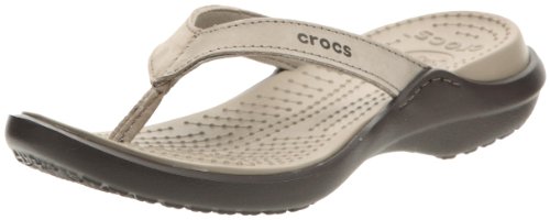 Crocs Women's Capri IV Sandal,Mushroom/Espresso,7 M US