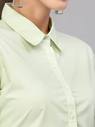 Image of Style Quotient Women Solid Polycotton Regular Formal Shirt