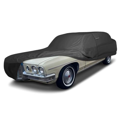 Image of iCarCover Premium Custom Car Cover for 1965-1976 Pontiac Safari Wagon Heavy Duty Waterproof All Weather Rain Snow UV Sun Protector Custom Fit Full Exterior Indoor Outdoor Protection Car Cover (Black)