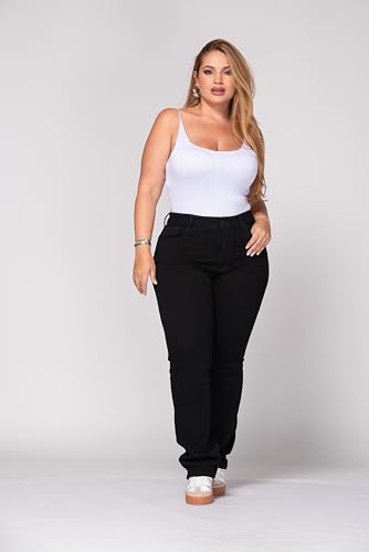 Trucco’s One-Size Plus Size High-Waisted Straight Black Jeans – XL to 3XL, Stretch Fit & Stylish Comfort3