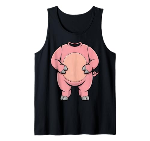 Pig Body Costume Lazy Halloween Trick or Treat Tank Top