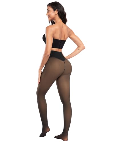 Image of ATHVOTAR Fleece Lined Winter Tights Women - Thermal Warm Opaque Pantyhose Thick Sheer Leggings