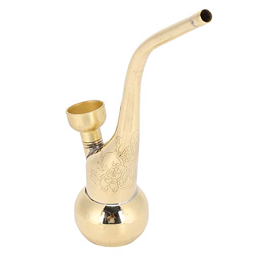 Copper Alloy Dual-Purpose Hookah Hose, Long Handle Portable Hookah Smoke Pipe Bubble Filter Gift for Men (01)