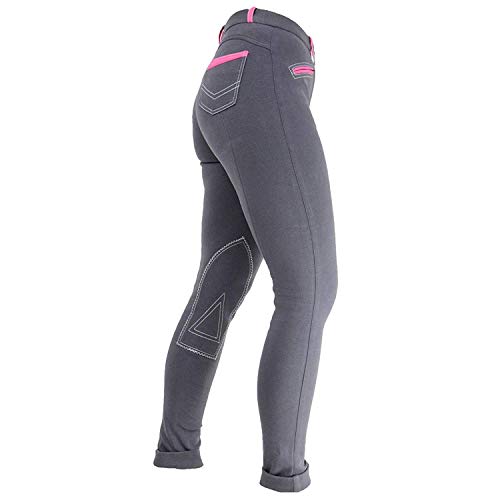 HyPERFORMANCE Womens/Ladies Jean Look Jodhpurs (32in) (Charcoal/Pink)