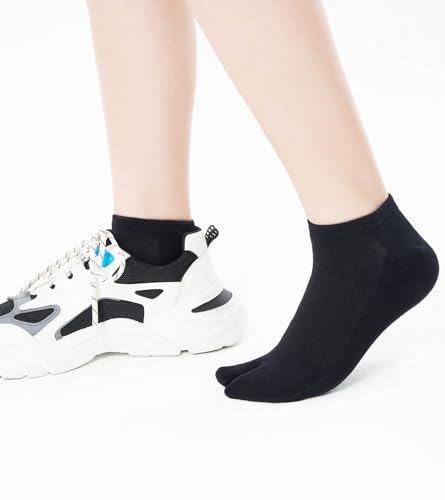 Image of Women's Solid 2 Toe Flip Flop Tabi Socks Geta Ankle Cotton 5 /6 Pairs