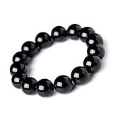 Dczosily Natural Onyx Bracelet for Men Women Handmade Agate Beaded Stretch Bracelet Crystal Jewelry