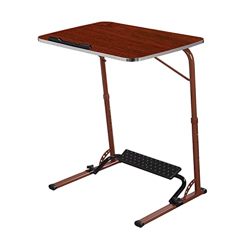 Image of Bade Large Size top Steel Wood 60 * 45 * 75 cm Multipurpose Laptop Table with footrest 5 Heights 3 Angles Adjustable, Study, Kids, Office and Dinning Table (Rosewood)