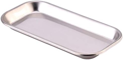Jadeshay Steel Tray - 1pc Dental 201 Stainless Steel Medical Instrument Tray Useful Tool for Clinic Lab