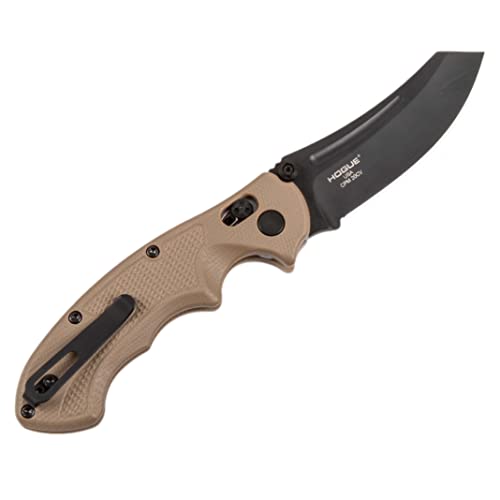 Viking Tactics® Hunting Knife: Patriot, Folding, Fde Handle, Black Blade, By Hogue Knives #TOP26