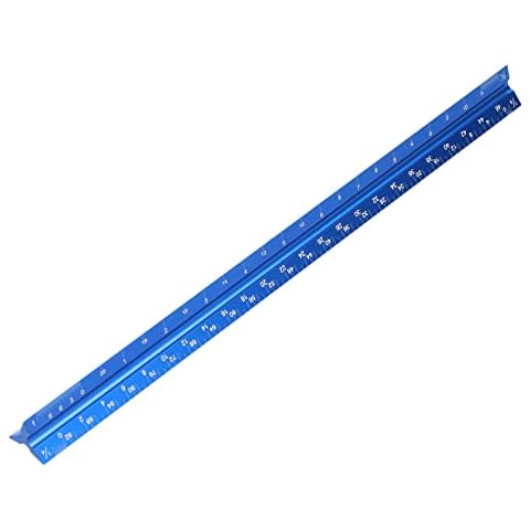 Aladeno Architectural Scale Ruler 12 inch Aluminum Alloy Rulers Accurate Architect Scale Triangular Scale Ruler for Blueprint Drafting Tools for Architects Draftsman Students Cover