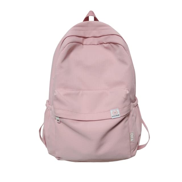 Mochila de nylon impermeable rosa para chicas adolescentes y estudiantes