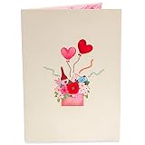 Paper Love Kartka rowerowa 3D, Love Bike, na Walentynki, Dzień Matki, dla dorosłych lub dzieci, na każdą okazję – okładka 12,7 cm x 18 cm, zawiera kopertę i notatkę