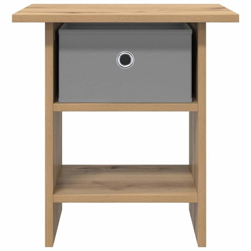 Table de chevet en bois d'ingénierie design moderne, rangement robuste chêne - 7