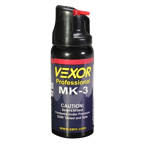 Vexor Pepper Spray w/Locking Top 6 Pack, Maximum Police Strength, UP to 15 -Foot Range, Twist Top Safety for Quick and Accurate Aim, Protection for Women and Men