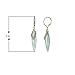 MORGAN & PAIGE .925 Sterling Silver 18K Yellow Gold Plated Genuine Green Jade and 1/20 Cttw Diamond Leaf-Shaped Leverback Earrings for Women - 2inch Dangle Earrings (I-J Color, I2-I3 Clarity)