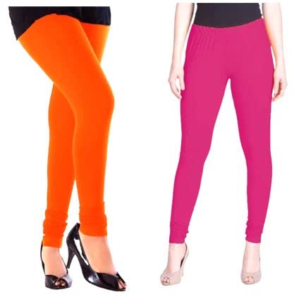 Solid chudidaar Tight Leggings Combo for Women -Orange & Pink-S(REL_FUL-3304_AZ_S_Tight)-picture-23