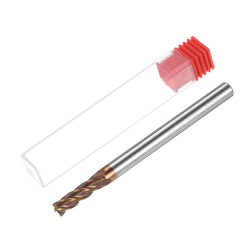 Image of HARFINGTON Carbide Square End Mill 3.5mm (9 /64 inch) Dia 4mm (5 /32 inch) Shank 50mm (2 inch) Long HRC55 TiSiN Coated Micro-Grain Tungsten Carbide 4 Flutes Milling Bit Cutter