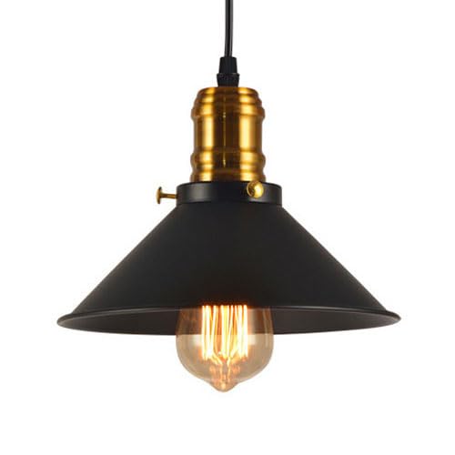 Plafonnier à vis E27 industriel en fer noir pour suspension de bar et café lustre nordique