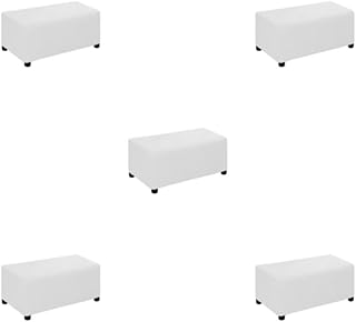 5 Juegos de Funda elástica para reposapiés, Amplia aplicación y protección Total, fácil de cuidar, Funda Protectora de poliéster para Muebles, Funda para sofá, Color para Blanco M