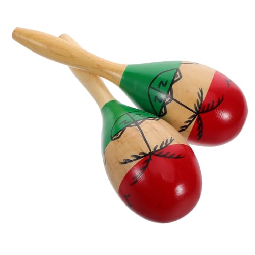 Abaodam 2 Piezas Maracas De Madera Palos De Ritmo Instrumento Orff Juguetes Para Pequeños Bebé Juguetes Musicales Maracas Para Instrumento De Percusión Maracas Para Arena
