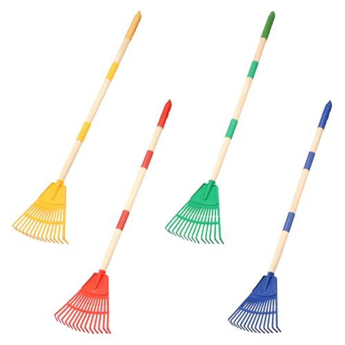 NIPUAEGO 4Pcs Leaf Rake, Detachable 14 Tine Grass Rake, Garden Cleaning Fan Shaped Rakes, for Cleaning Dry Leaves Garden Debris, Ensuring Sturdiness and Durability, 20x19cm