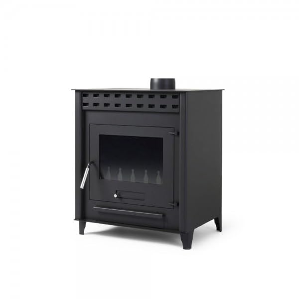 Estufa de leña grande modelo A 14.3 Kw | Chimenea rustica de leña | Estufa de leña clásica para salón salida humos vertical