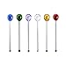 NOLITOY 6Pcs Glass Cocktail Spoons Cocktail Swizzle Sticks Mixing Spoon Beverage Drink Stirring Spoons for Coffee Milk Tea Cocktai (Random Color)