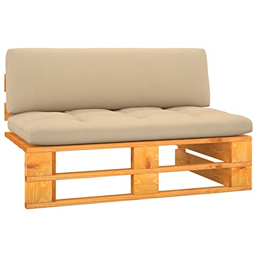 HEFZGDB Sofá Central palets jardín Madera Pino impregnada marrón Miel Sofa Exterior Sillon Conjunto Mesa y sillas Jardin Adecuado para terrazas, Patios y Jardines.