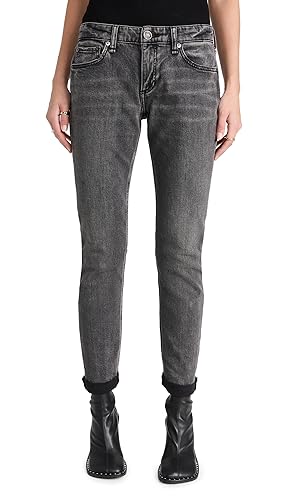 rag & bone Women's Dre Low Rise Slim Boyfriend Jeans, Serephina, Grey, 30